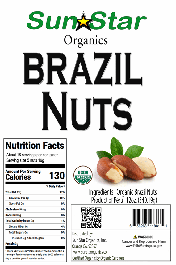 Organic Brazil Nuts - 12oz - Buttery, Nutritious Snack, Gluten-Free (2 PACK)