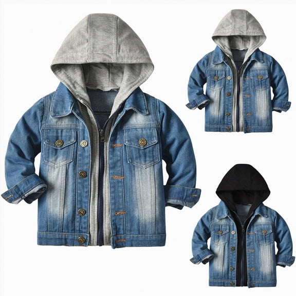 Splozh Boys Jackets 1T 2T 3T 4T 5T 6T 7T Baby Boys Girls Denim Jacket Kids Toddler Button Down Jeans Jacket Coat Outerwear,5-6 Years,5-6 Years