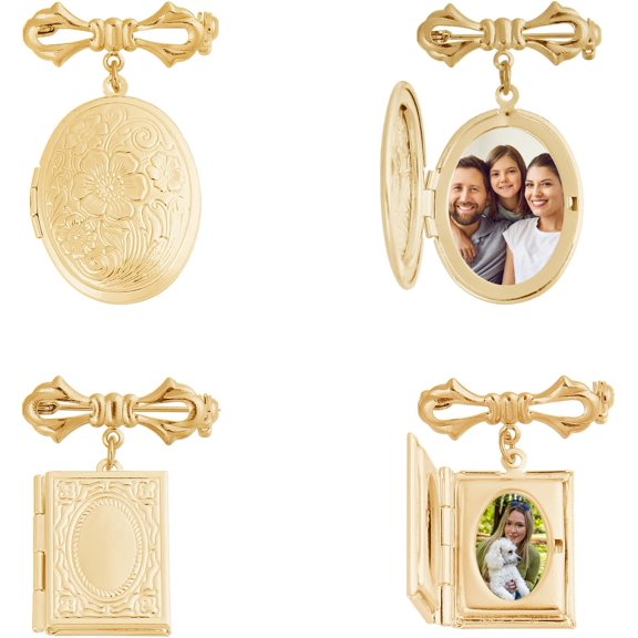 Locket Brooch Bridal Bouquet Charm Flower Brooch Pin Brass Pins Set Memory Charm Coat Shirt Suit Collar Accessories for Backpack Clothing Badges