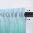 thumbnail image 5 of Teal Blue Ombre Valance Curtains for Kitchen/Living Room/Bathroom/Bedroom Window, Rod Pocket Small Topper Half Short Window Curtains Voile Sheer Scarf, Modern Abstract Art Gradient Aesthetics 60"x18", 5 of 8