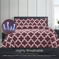 thumbnail image 5 of 3 Piece Reversible Down Alternative Comforter Set - Lightweight All Season Comforter with Two Shams - Quilted Duvet Insert with Box Stitched –Hypoallergenic, Soft, Fluffy (King, Burgundy), 5 of 7