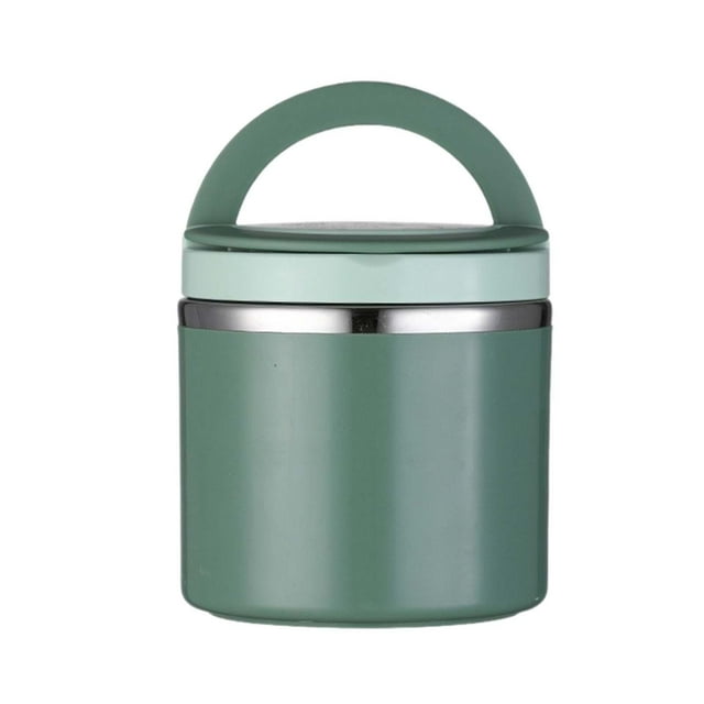 Fiambrera cubo termostático, vajilla de cocina, tazón de sopa portátil, caja de picnic al aire libre para picnic, hogar, dormitorio, camping, oficina 630ml verde