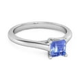 thumbnail image 2 of Solitaire Square Cut 0.75 Cts Tanzanite 925 Sterling Silver Promise Women Valentines Day Gifts Ring, 2 of 2