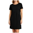 thumbnail image 6 of Byworldtasic Women's 2026 T Shirt Dress Summer Casual Flowy Short Sleeve Ruched Waistline Round Neck Going Out Dress, 6 of 7