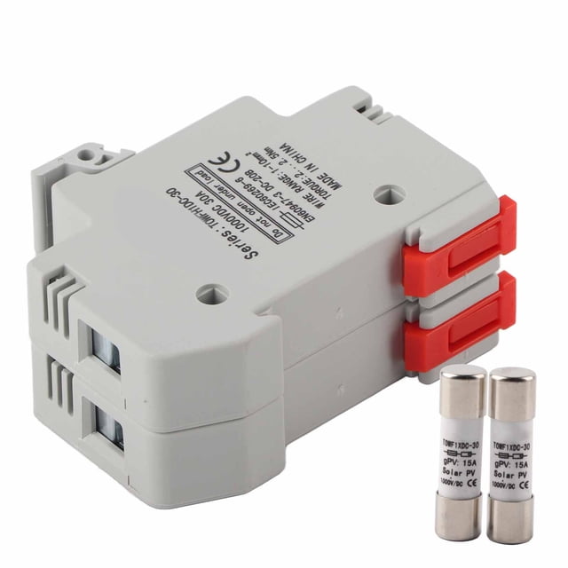 Fuse Holder Base Din Rail Mount Fuse Holder Base 2 Pole Fuse Holder Base Dc Fuse Holder Base Power Distribution Control Equipment Fuse Holder Base 2 Pole DIN Rail Mount Power