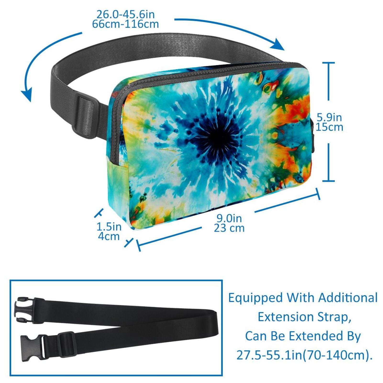 Tie-dye Lightweight Adjustable Waist Pack with Extension Strap - Unisex Running Belt Fanny Pack