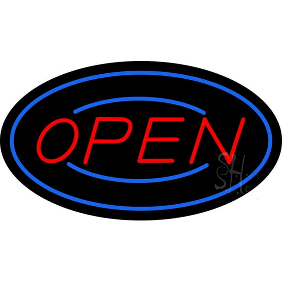 Open LED Neon Sign 20 x 37 - inches, Clear Edge Cut Acrylic Backing, with Dimmer - Bright and Premium built indoor LED Neon Sign for storefront.