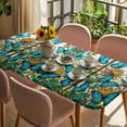 thumbnail image 3 of Butterflies Flowers Table Cloths for 6 Foot Rectangle Tables, Vintage Watercolor Animal Floral Plant Patio Waterproof Elastic Fitted Tablecloths, Washable Rectangular Table Cover for Camping, 3 of 8