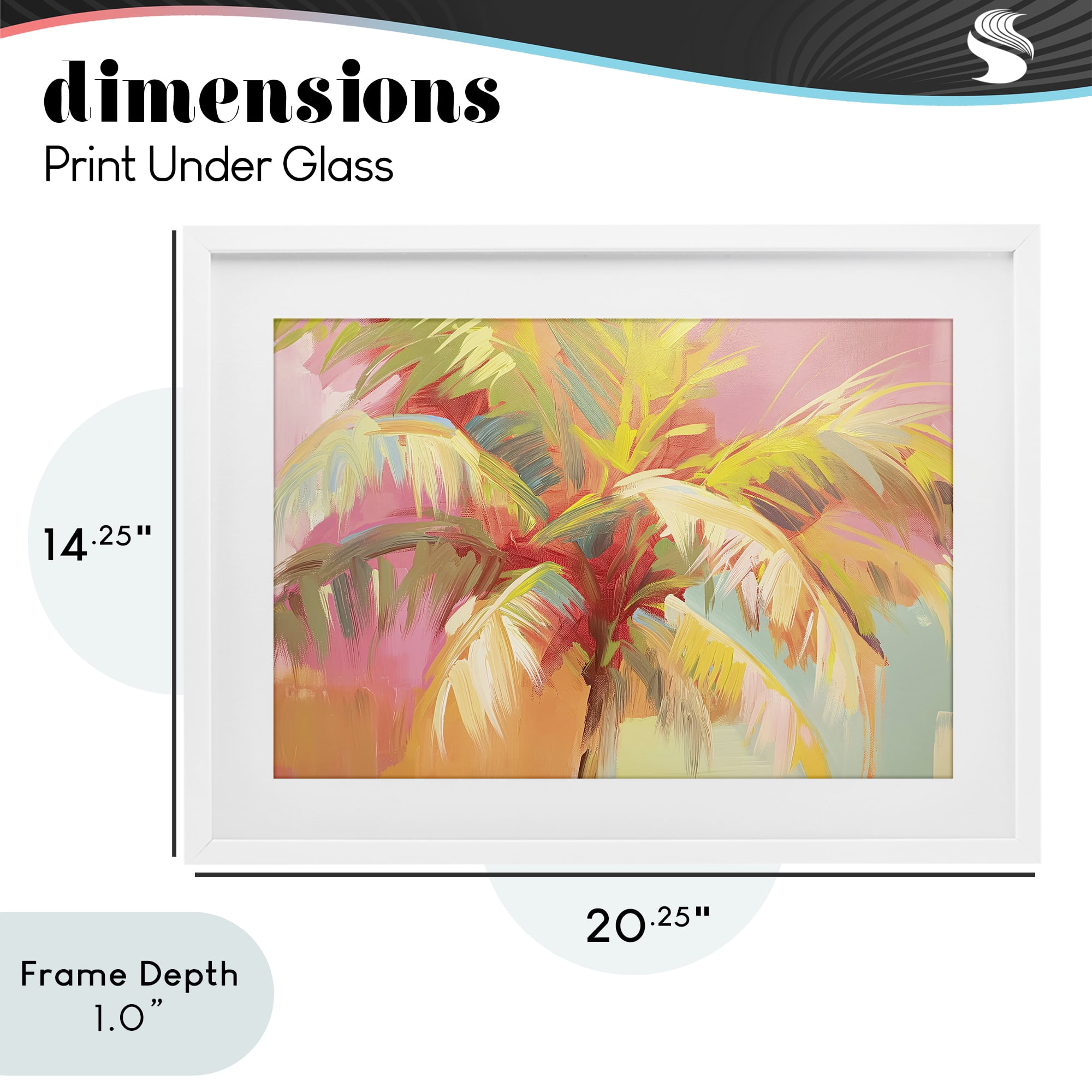Stupell Industries Warm Palm Leaf Impressions White Framed Print Under Glass, design by Jacky Ngan