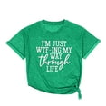 thumbnail image 5 of WREESH Womens Fashion T-Shirts Spring Summer Girls Plus Size Print Tees Short Sleeve Round Neck T Shirt Blouse Tops Pullover Green, 5 of 7