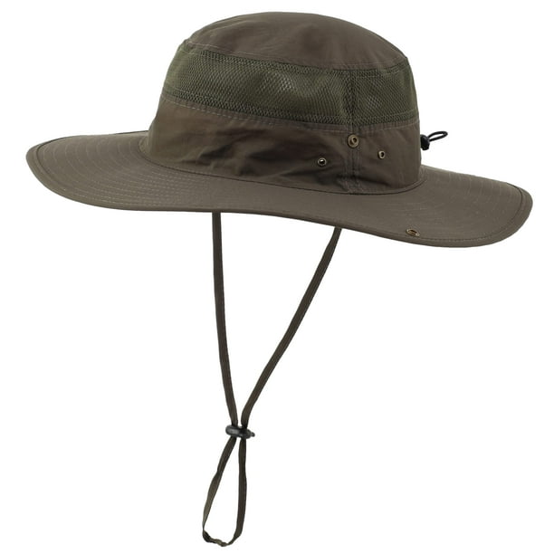 Connectyle Sombrero de Sol de ala Ancha para Hombres Sombrero Boonie de Vaquero Transpirable UPF 50+ Sombrero de protección Solar para Pesca Senderismo