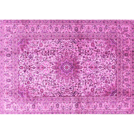 Ahgly Company Indoor Rectangle Medallion Pink Traditional Area Rugs, 3' x 5'