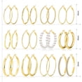 thumbnail image 5 of Juego de pendientes de aro FANDY Gold para mujer, 12 pares, 40 mm/50 mm, 5 of 5