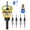 Gold, variant on Two-Flute Counterbore with Depth Stop, Adjustable Tapered Wood Drill Bit with No-Mar Rubber Stop for Precise Countersinking, 1/4-Inch Hex Shank for Woodworking, Cabinetry & DIY (Red)