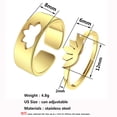 thumbnail image 5 of 2pcs Lotus Couple Set Promise Ring Engagement Wedding Party Matching Adjustable Lover Ring, 5 of 5