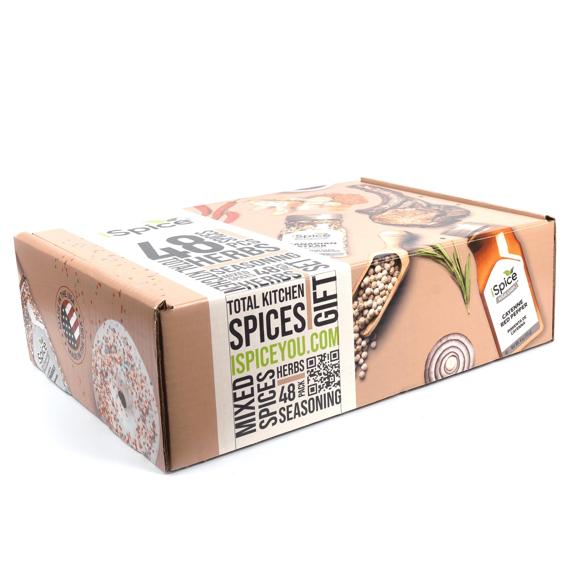 iSpice | 48 Pack of Spice and Herbs | Total Kitchen | Mixed Spices  Seasonings Gift Set | Kosher