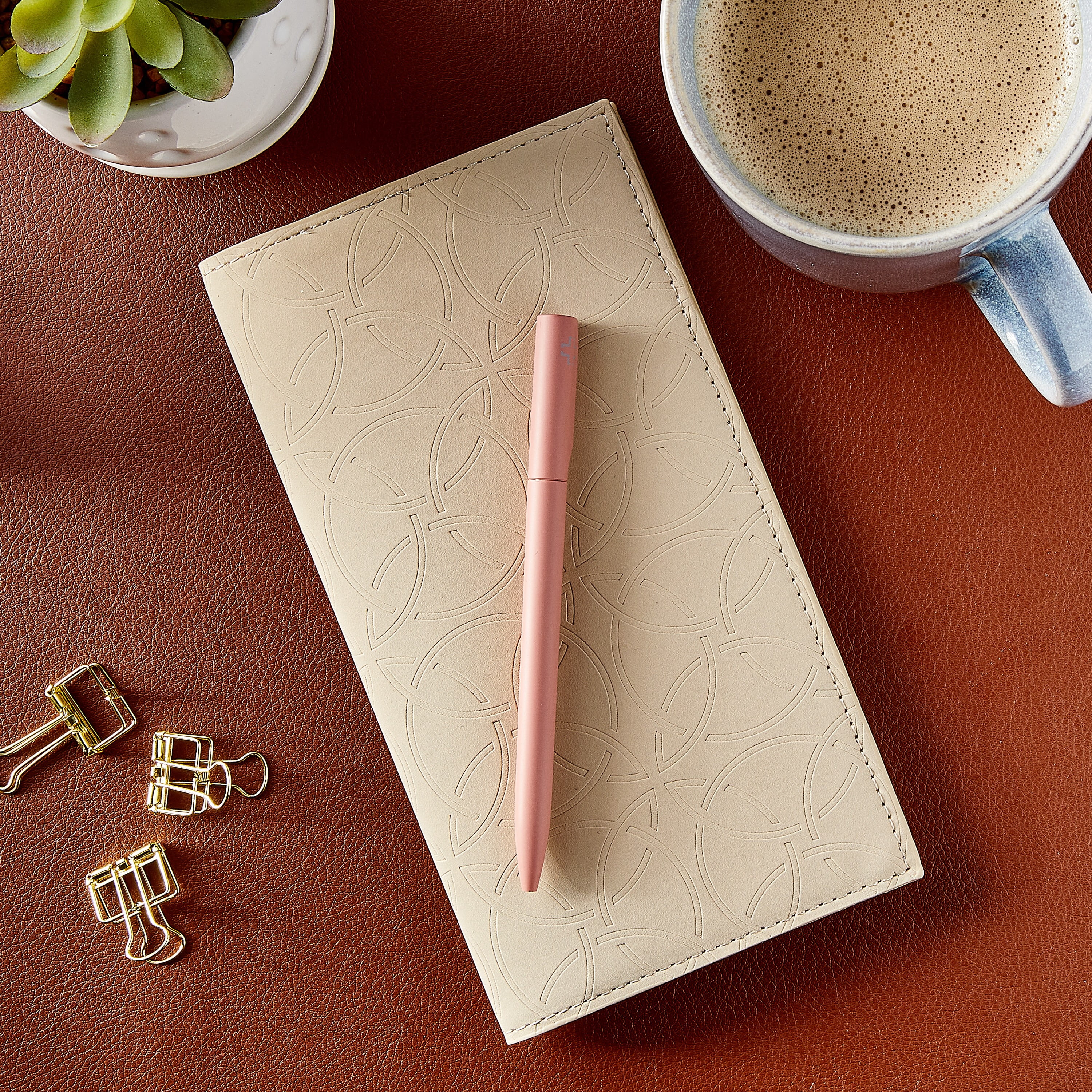 Pen+Gear Simulated Suede Journal, Dusky Taupe, 4.5
