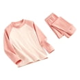 thumbnail image 3 of YunPes Unisex Kids Spring Fall Outfits Contrast Raglan Long Sleeve Pullovers & Pants Kids Soft Cozy Loungewear Set 2pcs, 3 of 6