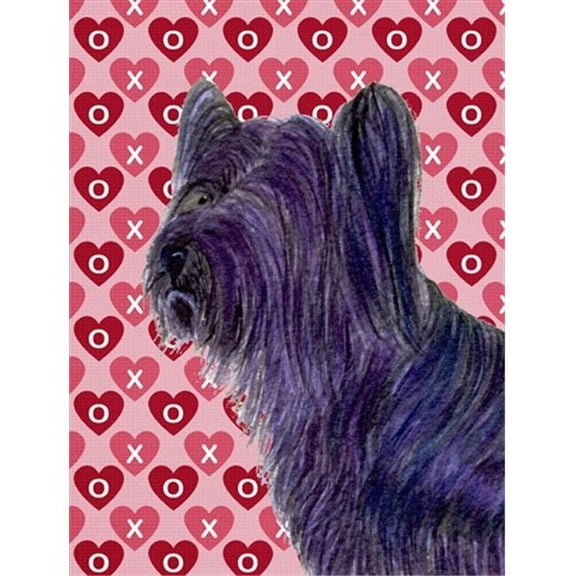 11 x 15 In. Skye Terrier Hearts Love And Valentines Day Portrait Flag, Garden Size