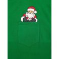 thumbnail image 2 of Mens Kelly Green Inside Pocket Print Santa Claus Christmas T-Shirt XL, 2 of 2