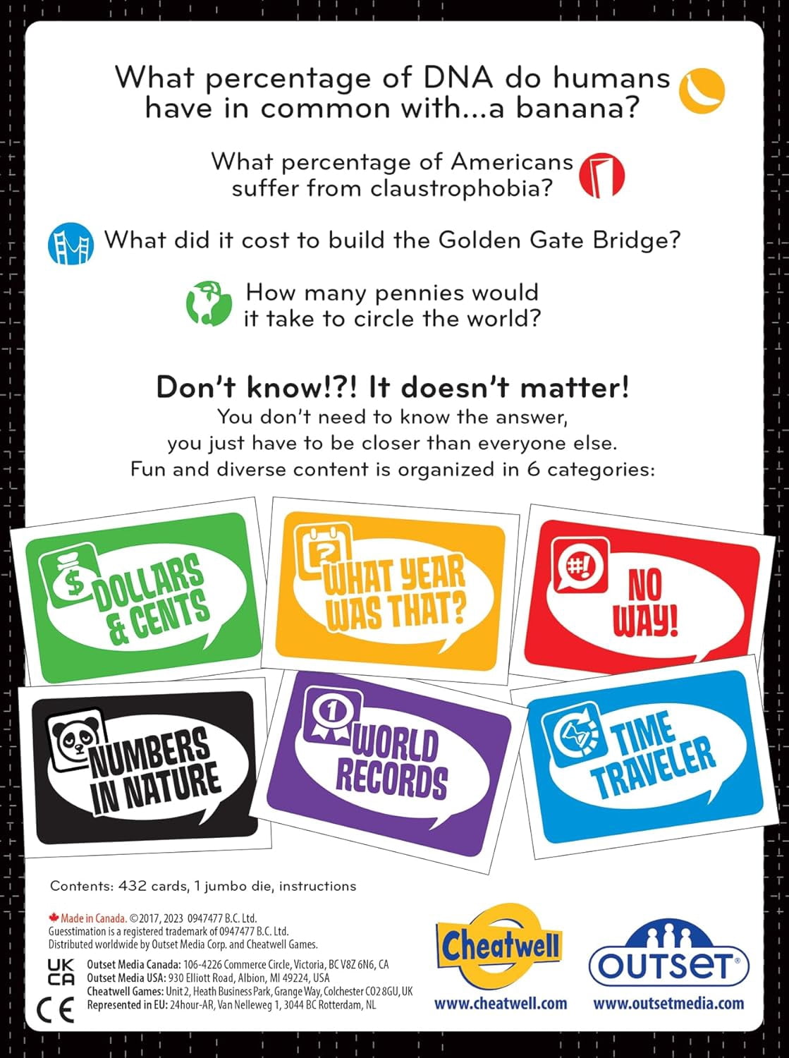 Guesstimation Card Game - Don't Know The Answer!?! It Doesn't Matter! - 3 or More Players Ages 10 and up