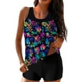 thumbnail image 2 of Abomasnow Women's Tankini Bathing Suits Two Piece Tankini Swimsuits Floral Graphic Swim Tank Top with Boyshorts S-2XL, 2 of 6