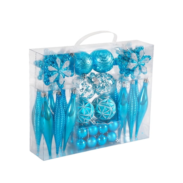 Juego de 40 Bolas Decorativas Navideñas Macarena PVC PET Azul