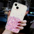 thumbnail image 3 of Allytechgroup Noctiluncent Fluorescent Luminous Phone Case for iPhone 12 Pro / 12 6.1", Bling Glow in The Dark Soft TPU Cover for Women Girls, Shockproof Protective Case, Pink, 3 of 7