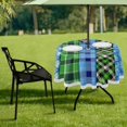 thumbnail image 7 of Coolnut 60" Blue Stripe Outdoor Round Tablecloth, Waterproof Stain-Resistant Non-Slip Circular Tablecloth with Umbrella Hole and Zipper for Tabletop Backyard Party BBQ Decor, 7 of 7