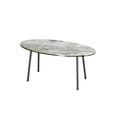 thumbnail image 4 of Black Marble Oval Print Coffee Table with Black Metal Legs,Faux Marble Coffee Table with Gold/Black Side Details, Modern Round Coffee Table for Living Room,Accent table,Entryway Table, 4 of 4