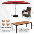 thumbnail image 3 of Gymax 9 Piece Patio Wicker Dining Set w/ Double-Sided Patio Wine Umbrella Stackable Chairs, 3 of 10