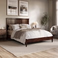 thumbnail image 1 of Charlotte Queen Solid Wood Low Profile Platform Bed in Walnut, 1 of 13