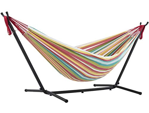Vivere Double Denim Hammock Combo with 8 Stand and Carry Bag 