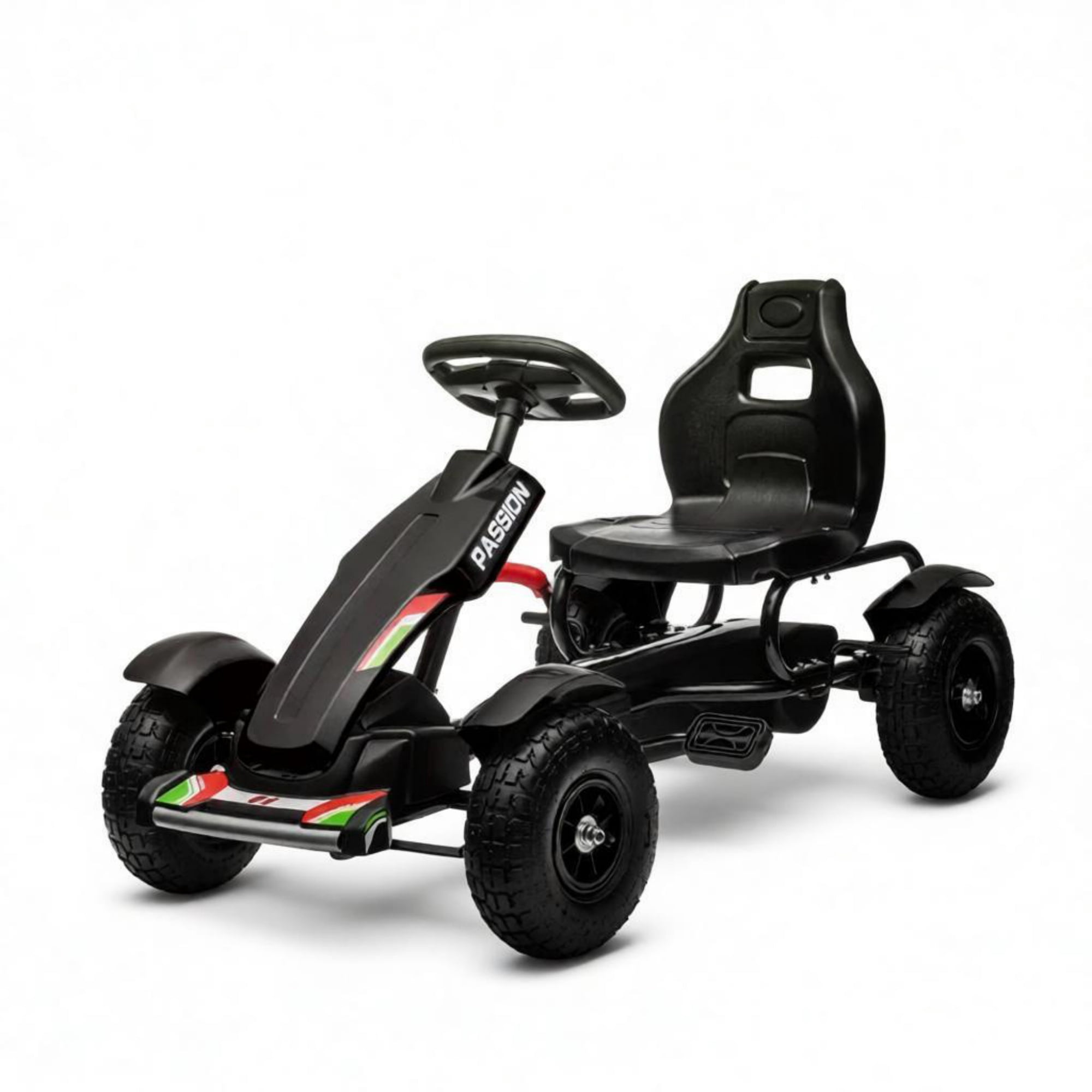 Kids Pedal Go Kart, Outdoor Ride on Toys with Handbrake, 4 Non-Slip Wheels for Park Fun Ages 5-12, Black