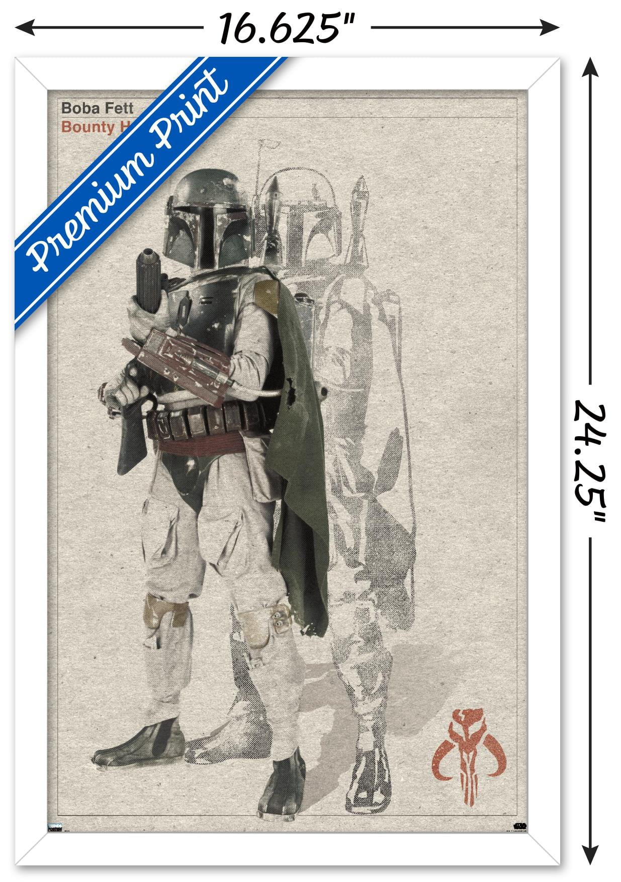 Star Wars: Saga - Boba Fett - Sketch Wall Poster, 14.725" x 22.375", Framed