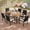 White, variant on Costway 7PCS Patio Rattan Dining Chair Table Set W/ Cushion & Hole Turquoise