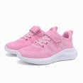 thumbnail image 2 of NOLDARES Kids Sneakers Running Lightweight, Breathable knit upper, Hook-and-loop, Cushioned foam insole, Boys Girls athletic tennis shoes(Pink,6), 2 of 8