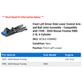 thumbnail image 2 of Front Left Driver Side Lower Control Arm and Ball Joint Assembly - Compatible with 1998 - 2004 Nissan Frontier RWD 2.4L 4-Cylinder 1999 2000 2001 2002 2003, 2 of 2