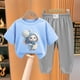 thumbnail image 2 of Odeerbi 2-12 Años Niño Niña Conjunto de Verano Camiseta de Manga Corta de Algodón Ice Silk Pantalón de Chándal Conjunto de Dos Piezas de Ropa Interior Estampada, 2 of 4