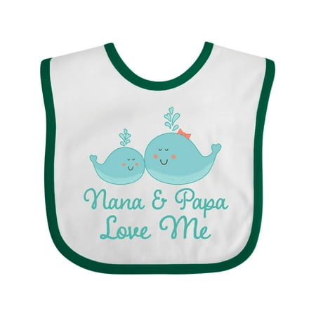 

Inktastic Nana and Papa Love Me Gift Baby Boy or Baby Girl Bib