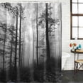 thumbnail image 2 of Grey Forest Shower Curtain, Waterproof Shower Curtains for Bathroom, Vintage Foggy Woods Tree Washable Fabric Bathtub Curtain Set Bath Decor with 12 Hooks 48"x72", 2 of 8