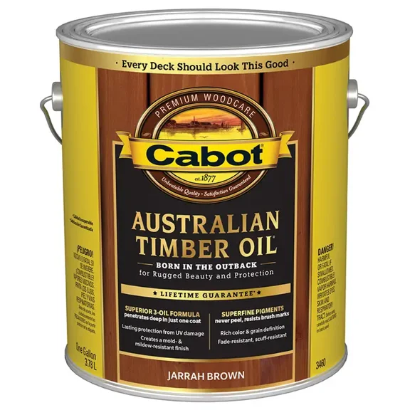 1 gal Cabot 3460 Jarrah Brown Australian Timber Oil Triple Oil Protection