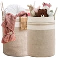 thumbnail image 1 of 2 Pack 58L Grande Cesta de Lavandería de Cuerda Tejida con Asas - Multiusos Cesto para Ropa Sucia, Canasta Ropa Organizadora, para Mantas, Juguetes, Para Sala de Estar, Dormitorio, Baño, 1 of 9