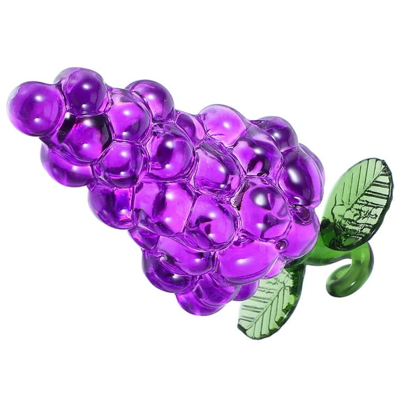 WHAMVOX Lifelike Grape Decoration Artificial Fruit Figurine for Kitchen Tabletop Ornament Artificial Fruit for Decoration Lifelike Crystal Decoration Faux Fruit Decor
