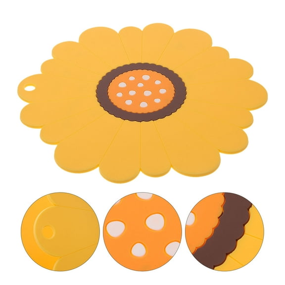 FUEENIRVA Sunflower Silicone Placemat Heat Resistant Reusable Coaster Non Slip Pot Holder for Home