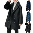 thumbnail image 5 of Mercatoo Girls' Dress Coat Double Breasted Peacoat Boys Trench Coat Wool Blend Long Winter Coat Kids Thicken Mid Length Ski Jacket, 5 of 5