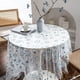 thumbnail image 2 of Nvzi Mantel de encaje con copos de nieve brillantes, mantel de encaje navideño para fiestas, bodas, cocinas, comedores, decoraciones para el hogar (azul, 59 x 59 pulgadas), 2 of 5