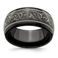 thumbnail image 7 of Edward Mirell Titanium Domed Laser Patterned 10mm Band, 7 of 7