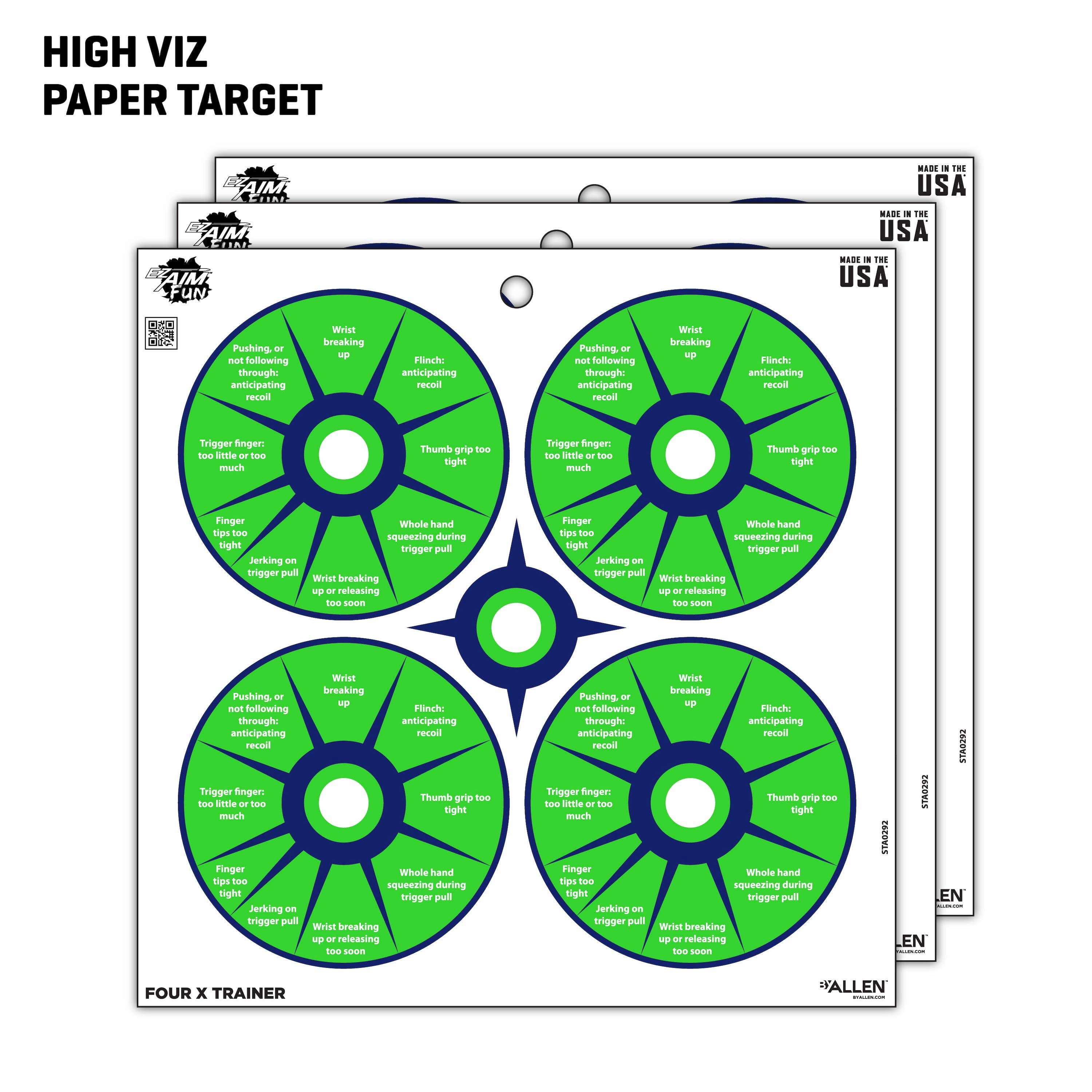 Ez Aim Fun Paper Shooting Targets, Triggering More Fun, 12 In Square, 9-Pack, Multi-Color, 2 Pack