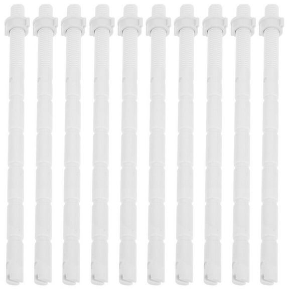 10pcs White Plastic Toilet Flush Button Rods,Dual Push Buttons for Bathroom Toilet Tank Replacement,Adjustable Length 15.2cm/5.92",Easy Installation,Durable and Efficient Flushing Solution